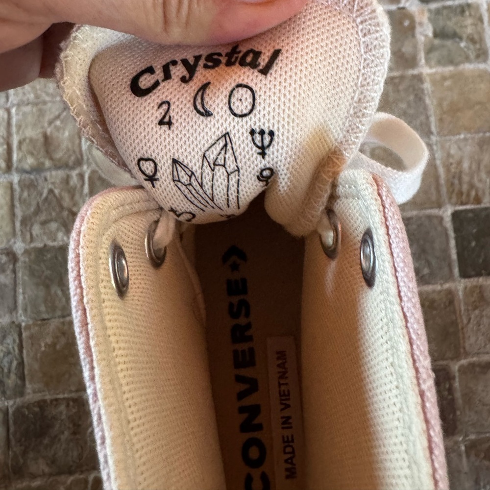 Converse Women's Soft Pink Embroidered crystals High-Tops - Picture 5 of 13